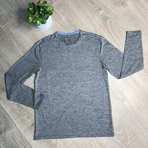 CHAMPION Grey Long Sleeve Crew Neck Mens Athletic Shirt Size Medium